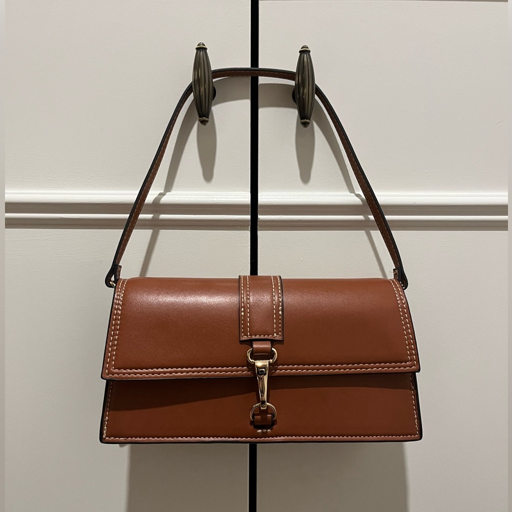 H&M Brown Faux Leather Shoulder Bag
